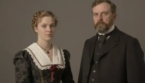 A portrait of a woman named Majorosné and a man named Eörsi László, likely a historical or formal portrait from the 20th century, showing them in traditional or period-appropriate clothing, possibly in a studio setting with soft lighting and a neutral background, conveying dignity and formality