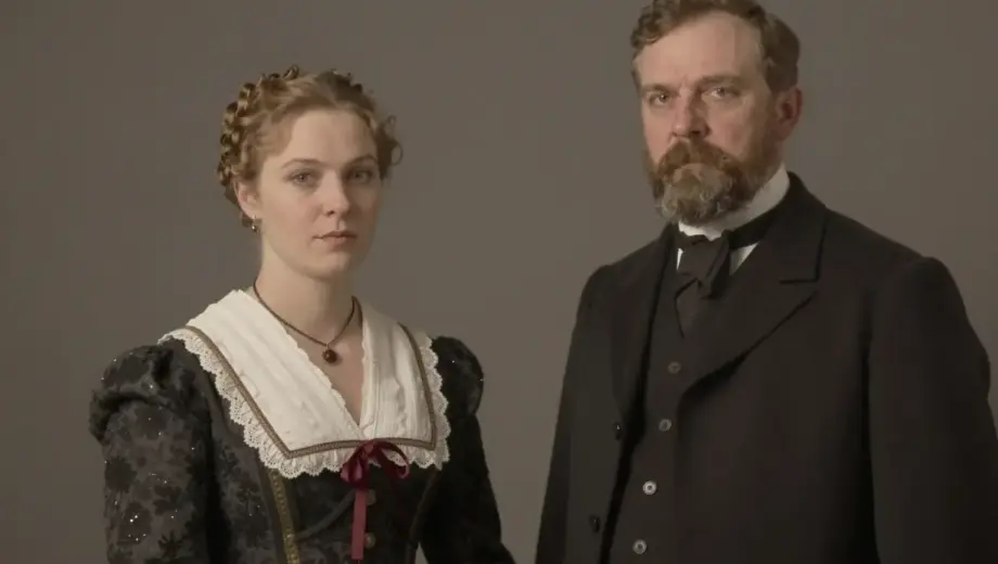 A portrait of a woman named Majorosné and a man named Eörsi László, likely a historical or formal portrait from the 20th century, showing them in traditional or period-appropriate clothing, possibly in a studio setting with soft lighting and a neutral background, conveying dignity and formality