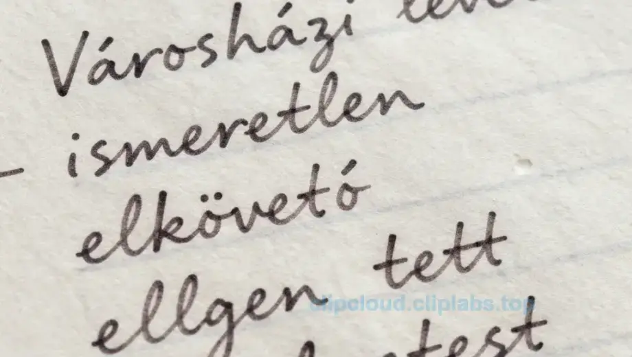 A close-up of a handwritten Hungarian letter on aged paper, showing the text 'Városházi levél - ismeretlen elkövető ellen tett feljelentést Mis', with visible ink strokes and paper texture