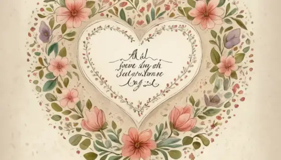 A vintage-style heart-shaped page with handwritten text in Hungarian, featuring the phrase 'A szenes szívlapát – ezt is én írtam' and 'ha Szent Borb' at the bottom, surrounded by delicate floral illustrations and a subtle parchment texture background