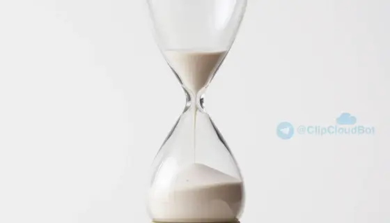 A single, clearly visible hourglass with sand flowing from the top bulb to the bottom bulb, centered in the frame, on a simple neutral background, representing the concept of something being visible only once