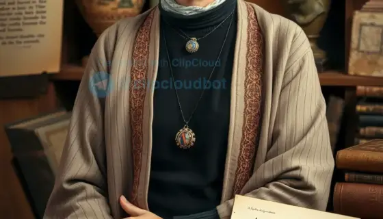A portrait of Dr. Róna Iván, a Hungarian historian and archaeologist, depicted in a scholarly setting with ancient artifacts and historical documents surrounding her, conveying a sense of intellectual depth and historical significance