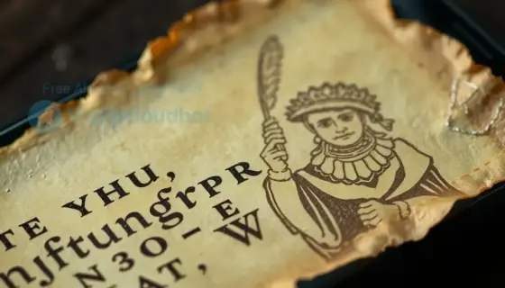 A close-up of a weathered ancient parchment partially covering a modern smartphone screen, showing faded Hungarian runes and cryptic symbols, with a faint ghostly figure of a man in traditional attire holding a quill, soft ambient lighting, high detail, no text or numbers visible