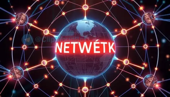 A futuristic network hub symbolizing KAMA-MÉTA-NETWORK 2.0, featuring interconnected glowing nodes and abstract data streams forming a dynamic global communication theme, suitable for an international press release headline