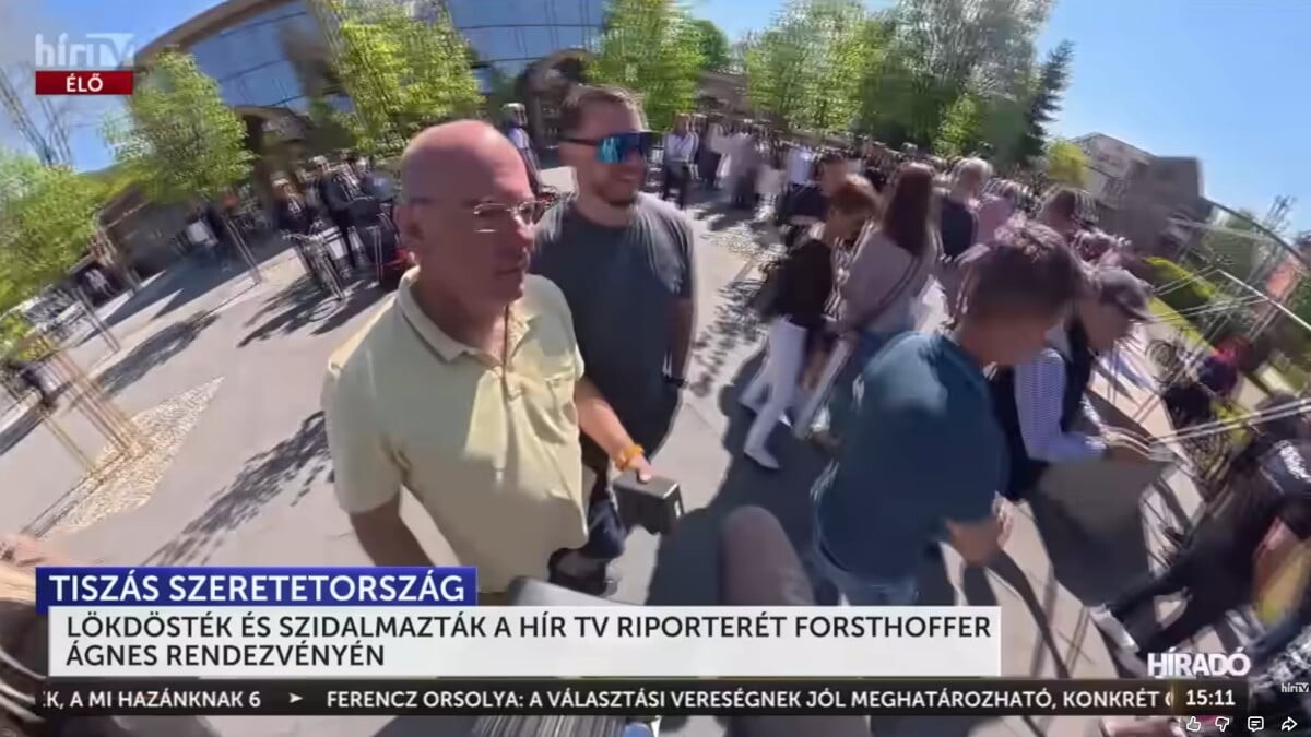 Balhé: Tisza-szimpatizánsok kivették a HírTV kamerájából az akkumulátort Forsthoffer Ágnes rendezvényén (Videó)