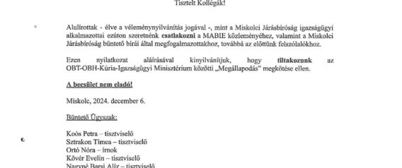 A lúd is legyen kövér – a miskolci bírók vallomását várjuk – az ügyemet rendre ugyanaz a taláros nyeri – nem adnának esélyt sem az igazság kiderítésére