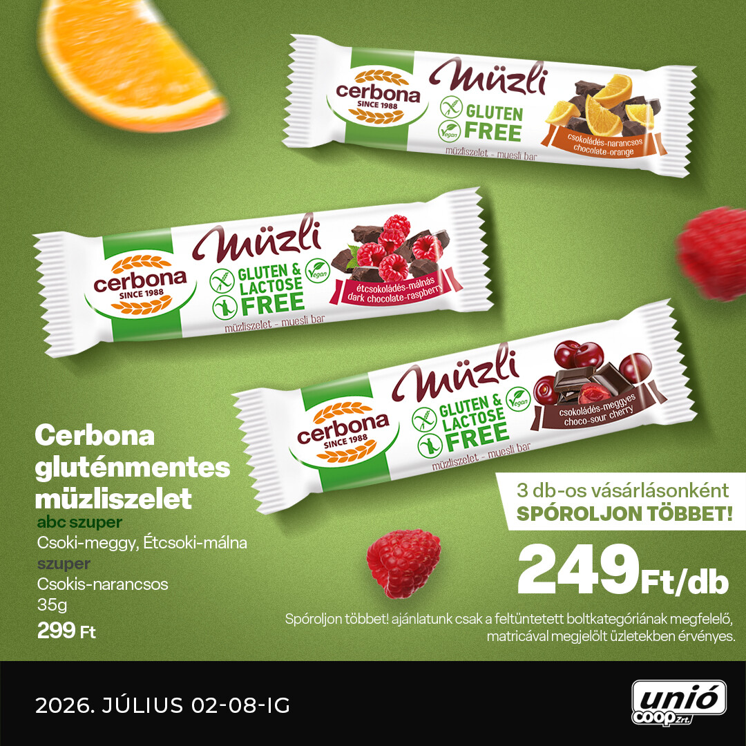 Cerbona a guténmentes müzli – milyen kell, csokis málnás vagy epres….